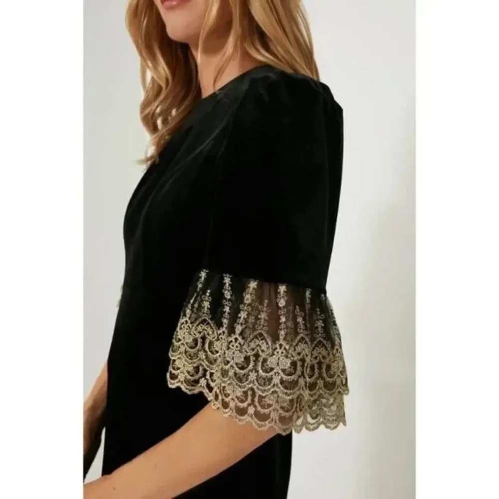 NWT Tuckernuck Pomander Place Lilleth Black Velvet Maxi Dress Gold ($298) XS - Picture 3 of 14